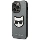 Karl Lagerfeld Saffiano Choupette Head Patch case for iPhone 14 Pro - silver