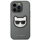 Karl Lagerfeld Saffiano Choupette Head Patch case for iPhone 14 Pro - silver