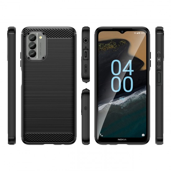 Carbon Case cover for Nokia G400 flexible silicone carbon cover black