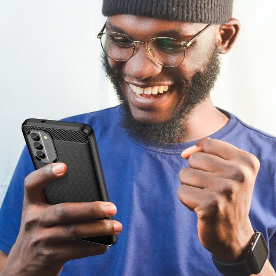 Carbon Case cover for Nokia G400 flexible silicone carbon cover black