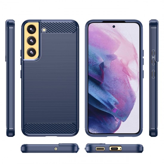 Carbon Case for Samsung Galaxy S23+ flexible silicone carbon cover blue
