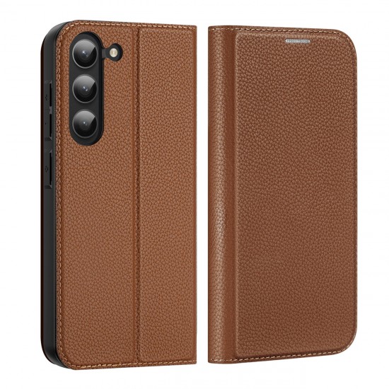 Dux Ducis Skin X2 case Samsung Galaxy S23+ flip case wallet stand brown
