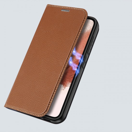 Dux Ducis Skin X2 case Samsung Galaxy S23+ flip case wallet stand brown