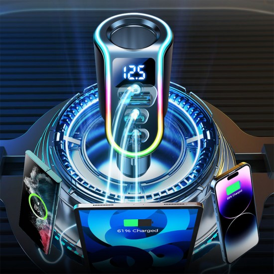 Joyroom Fast Car Charger 4in1 USB-A QC3.0 / 2xUSB-C PD 150W Black (JR-CL21)