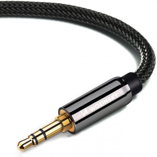 Wozinsky AUX Cable Angled (Male-Male) Mini Jack Cable 2m Black