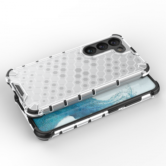 Honeycomb case for Samsung Galaxy S23+ armored hybrid cover blue
