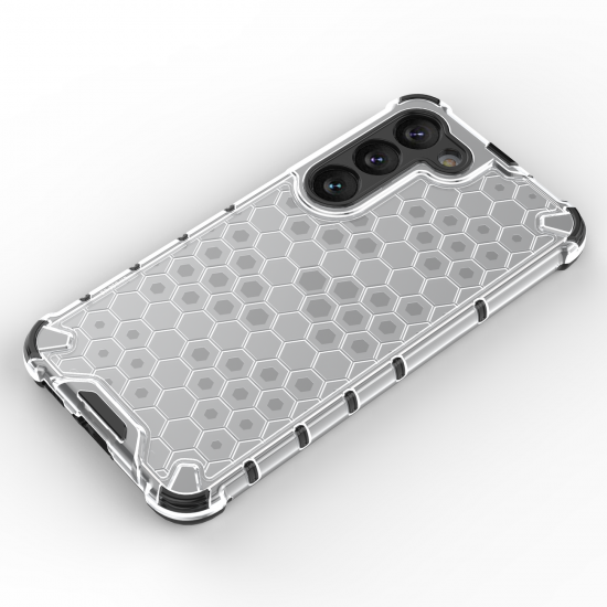 Honeycomb case for Samsung Galaxy S23+ armored hybrid cover transparent