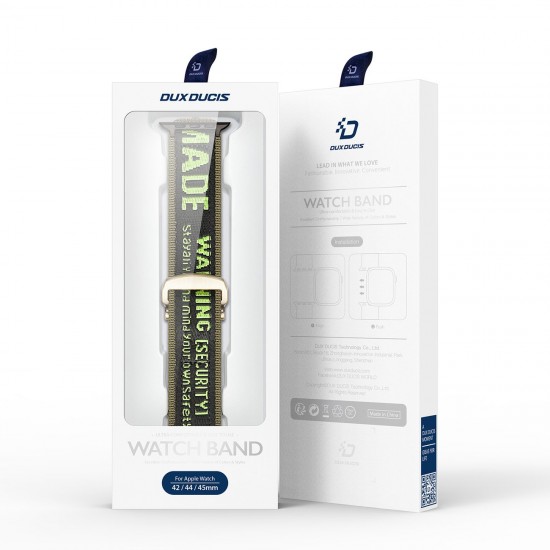 Dux Ducis Strap (Outdoor Version) Apple Watch Ultra Strap, SE, 9, 8, 7, 6, 5, 4, 3, 2, 1 (49, 45, 44, 42 mm) Nylon Band Bracelet Black/Green