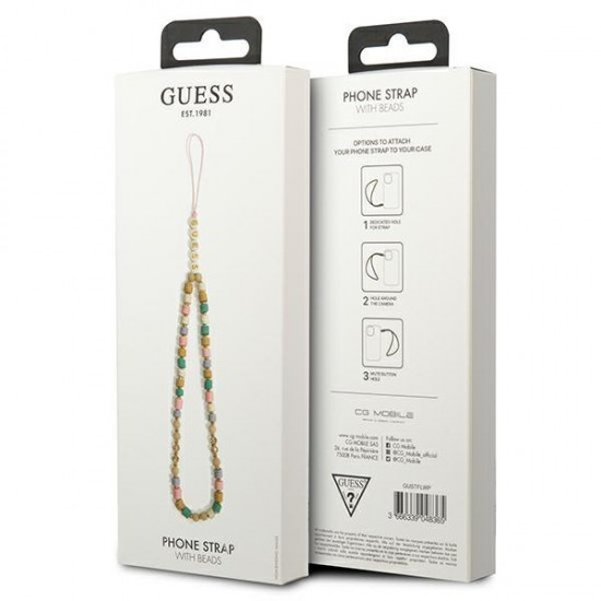 Guess pendant GUSTFLWP Phone Strap pink/pink Heishi Beads