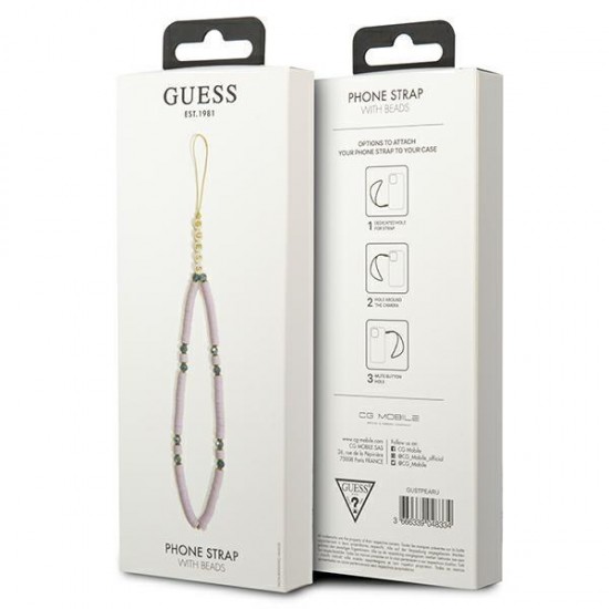 Guess pendant GUSTPEARU Phone Strap lilac/lilac Heishi Beads