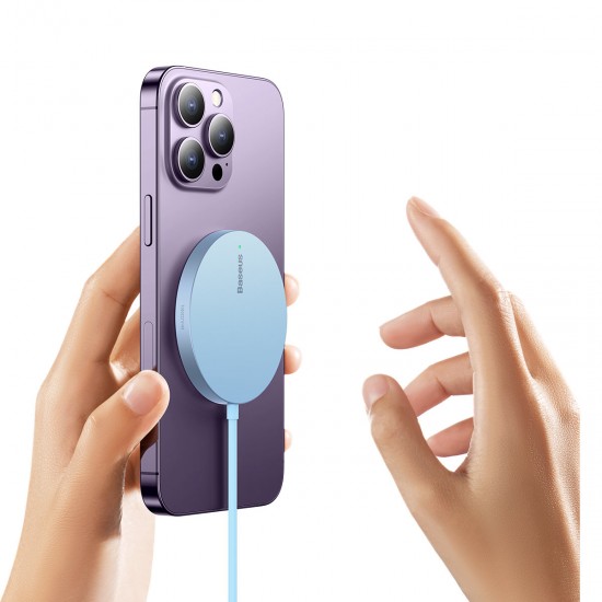 Baseus Simple Mini3 magnetic charger MagSafe Qi 15W blue