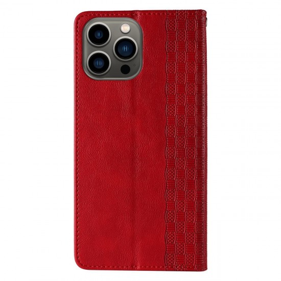 Magnet Strap Case for Samsung Galaxy S23+ Flip Wallet Mini Lanyard Stand red