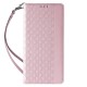 Magnet Strap Case for Samsung Galaxy S23+ Flip Wallet Mini Lanyard Stand Pink