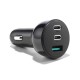 Joyroom 70W car charger with 3 ports: USB, 2 x USB C black (JR-CL26)