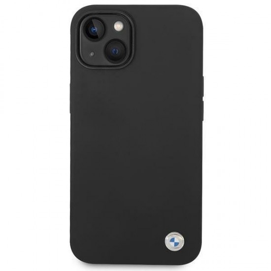 BMW Silicone Metal Logo Case for iPhone 14 - Black