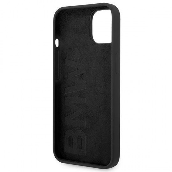 BMW Silicone Metal Logo Case for iPhone 14 - Black