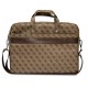 Guess Saffiano 4G Triangle Logo bag for a 16'' laptop - brown