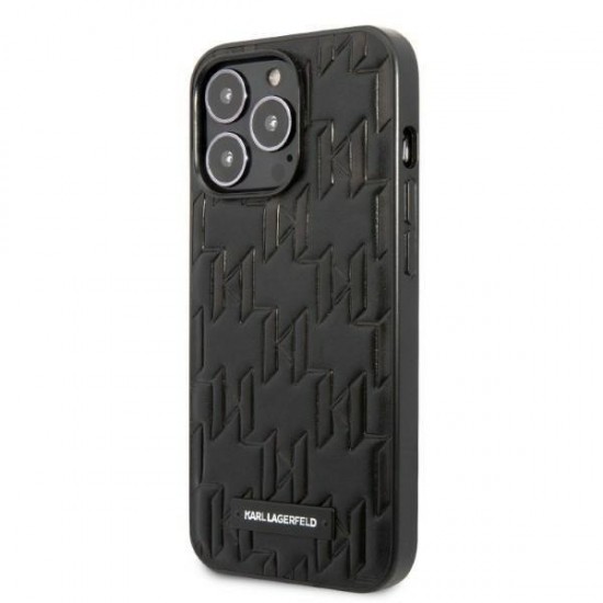 Karl Lagerfeld Monogram Plaque Case for iPhone 13 Pro Max - Black
