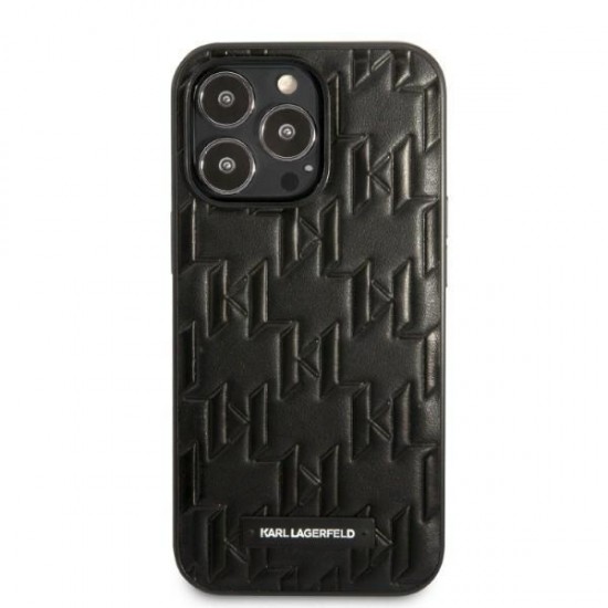 Karl Lagerfeld Monogram Plaque Case for iPhone 13 Pro Max - Black