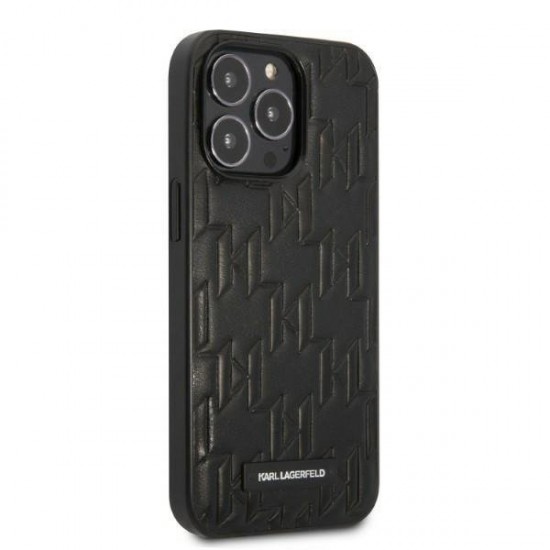 Karl Lagerfeld Monogram Plaque Case for iPhone 13 Pro Max - Black