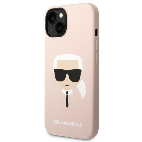 Karl Lagerfeld Silicone Karl's Head MagSafe Case for iPhone 14 Plus - Light Pink