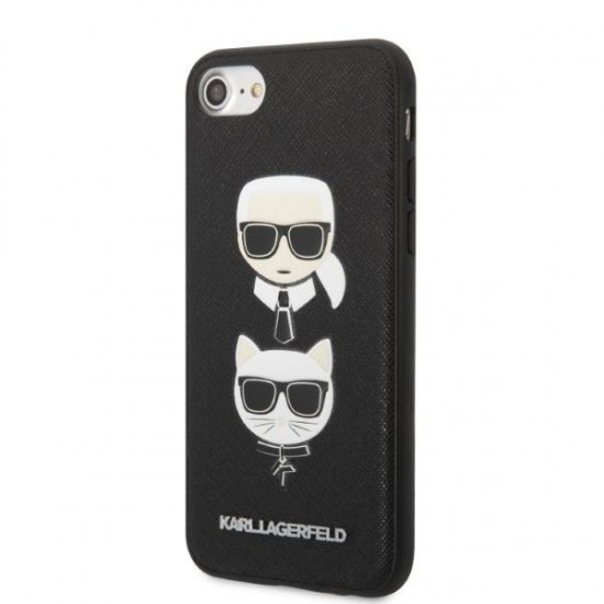 Karl Lagerfeld KLHCI8SAKICKCBK iPhone 7/8 / SE 2020 / SE 2022 black/black hardcase Saffiano Karl&Choupette Head