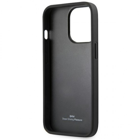 BMW Leather Stamp Case for iPhone 14 Pro - Black
