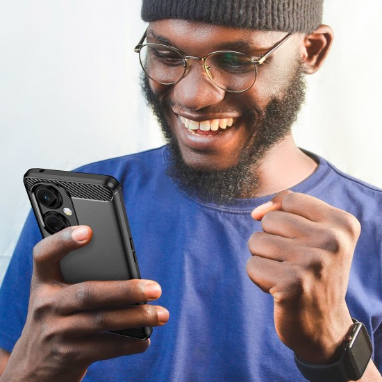 Carbon Case case for OnePlus Nord CE 3 flexible silicone carbon cover black