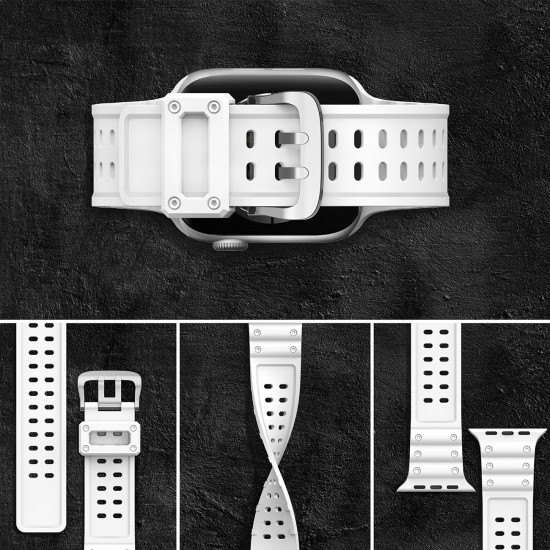 Strap Triple Protection for Apple Watch 38 / 40 / 41 mm band bracelet - white