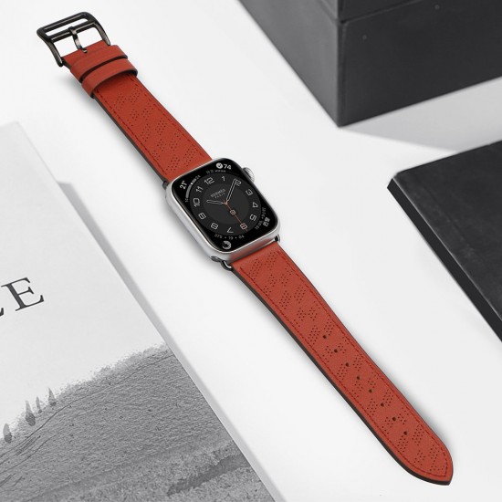 Strap Leather for Apple Watch 38 / 40 / 41 mm band bracelet - red