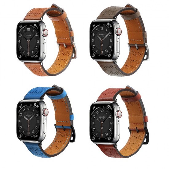 Strap Leather for Apple Watch 38 / 40 / 41 mm band bracelet - red