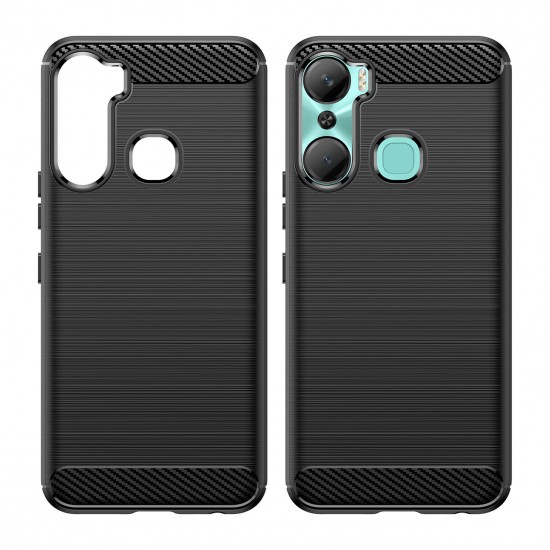 Carbon Case case for Infinix Hot 12 Pro flexible silicone carbon cover black