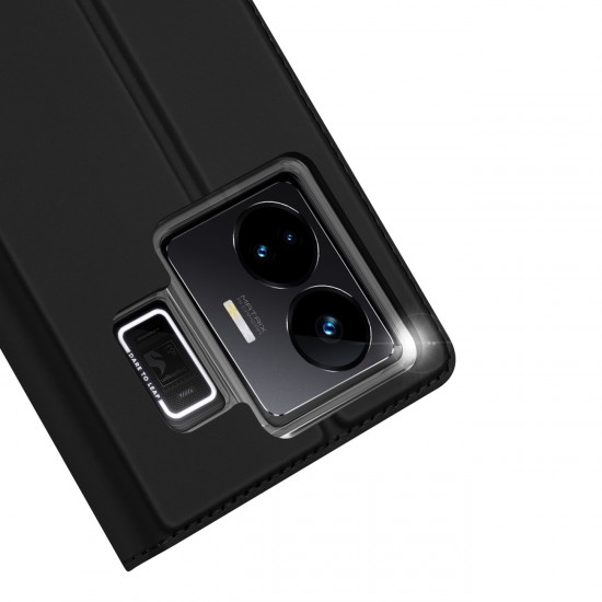 Dux Ducis Skin Pro Case For Realme GT Neo 5 / Realme GT3 Flip Cover Card Wallet Stand Black