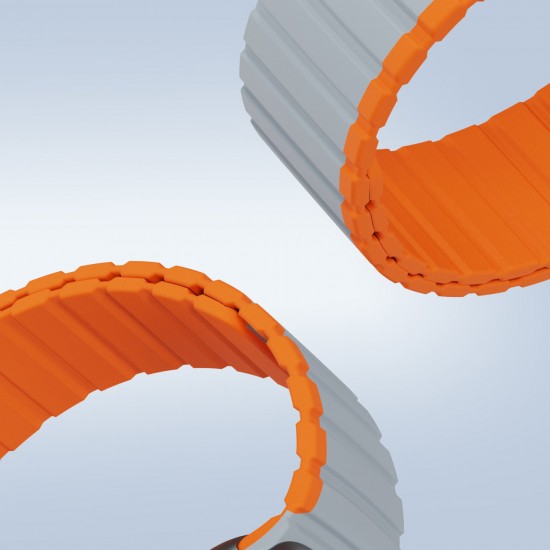 Magnetic Apple Watch SE, 9, 8, 7, 6, 5, 4, 3, 2, 1 (41, 40, 38 mm) Dux Ducis Strap (LD Version) - gray-orange