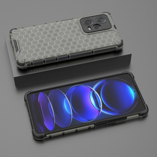Honeycomb case for Xiaomi Redmi Note 12 Pro+ armored hybrid cover black