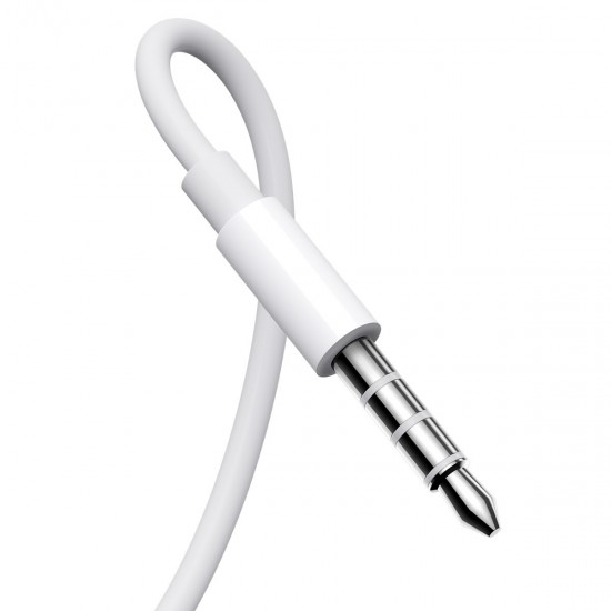 Joyroom JR-EW01 in-ear wired mini jack headphones with remote control - white