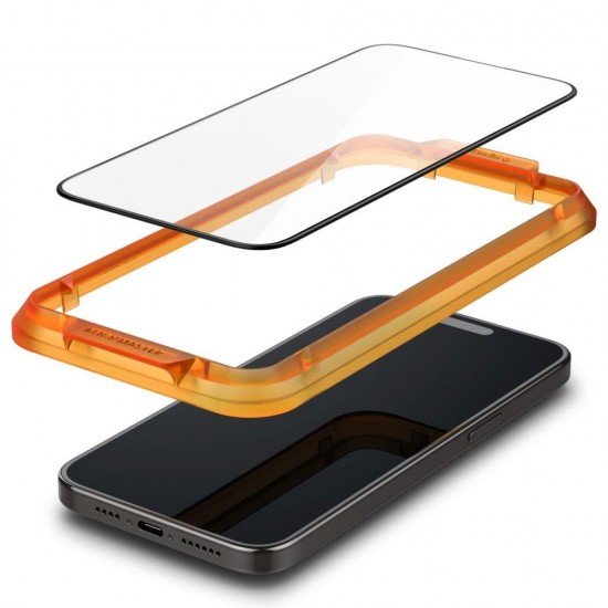 Spigen ALM Glass FC tempered glass for iPhone 15 Plus - black 2 pcs.