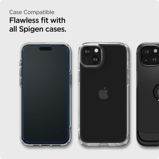 Spigen ALM Glass FC tempered glass for iPhone 15 Plus - black 2 pcs.