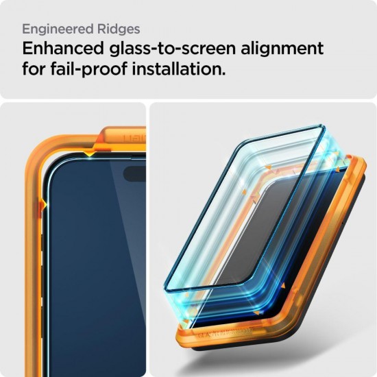 Spigen ALM Glass FC Tempered Glass for iPhone 15 Pro - Black 2 pcs.