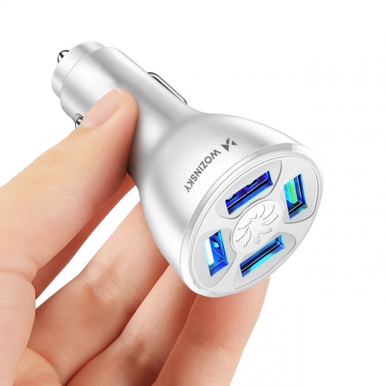 Wozinsky WCCAW 50W 4x USB-A QC car charger - white