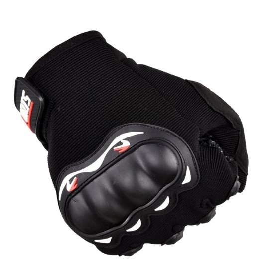 Motorcycle phone gloves with knuckle protector – black