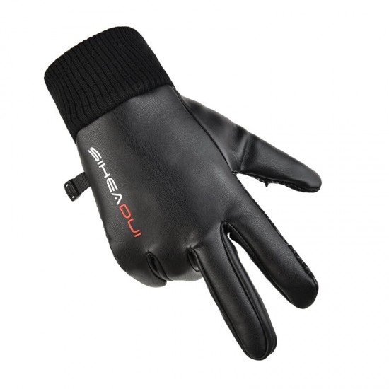 Men's insulated, anti-slip telephone gloves - black