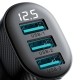 Joyroom JR-CCD03 3.4A Car Charger with Display 3x USB-A - Black