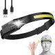 LED headlamp with IPX4 motion sensor USB-C 1200 mAh - black