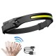 LED headlamp with IPX4 motion sensor USB-C 1200 mAh - black