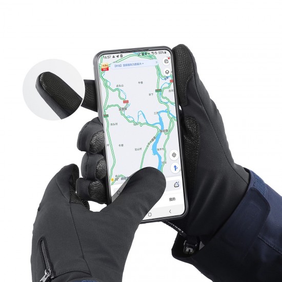 Anti-slip winter phone sports gloves (size S) - black