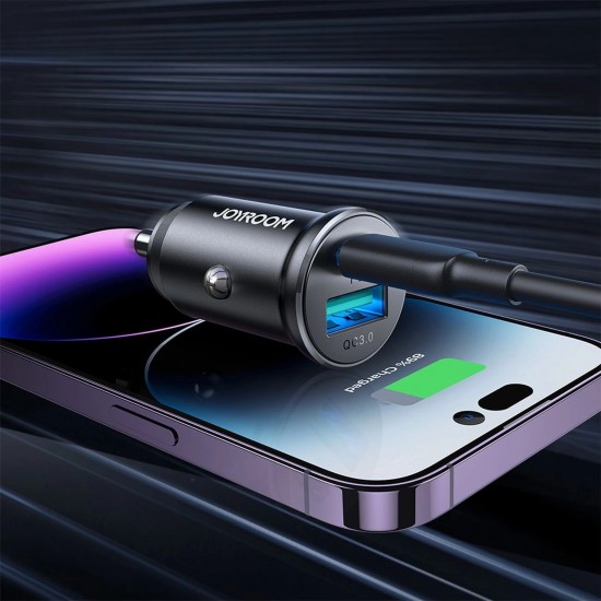 Joyroom JR-CCN05 30W USB-A USB-C mini car charger - black