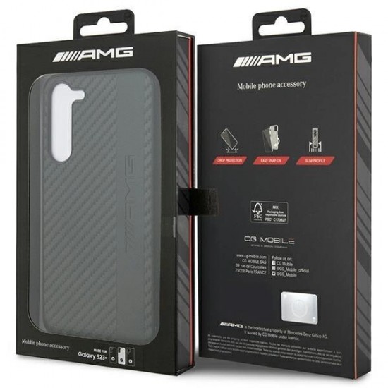 AMG AMHCS23MBLSCA S23+ S916 black/black hardcase Carbon Stripe&Embossed