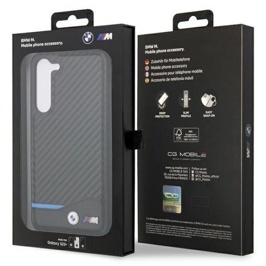 BMW Leather Carbon case for Samsung Galaxy S23+ - black