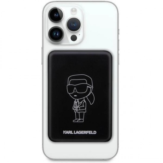 Karl Lagerfeld Ikonik MagSafe 5W 3000mAh Inductive Power Bank - Black